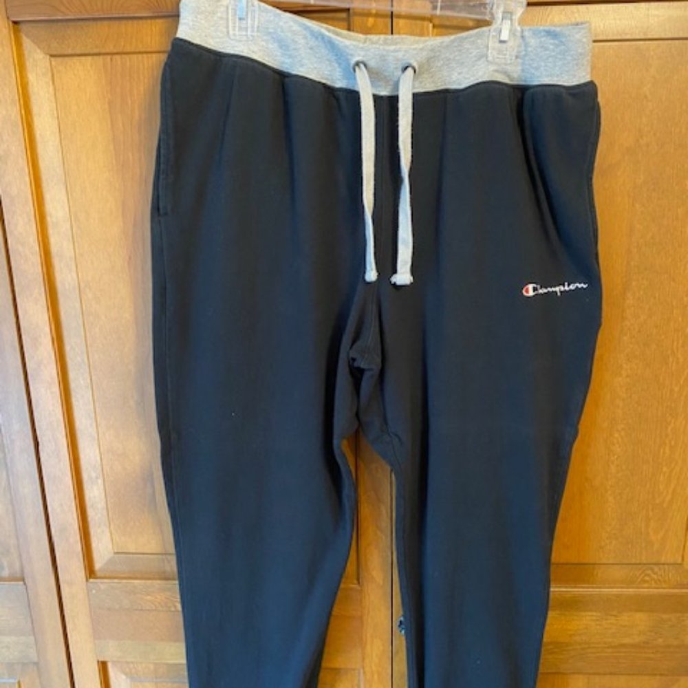 Black Sweat Pants by Champion in XL (40-42) cotton